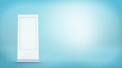 3d rendering of white empty street billboard Illustration