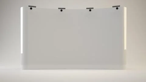 3d rendering of a white exhibition on white Stock Illustration