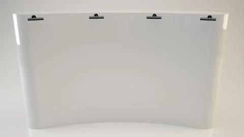 3d rendering of a white exhibition on white Illustrazione stock