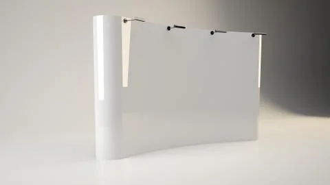 3d rendering of a white exhibition on white Illustrazione stock