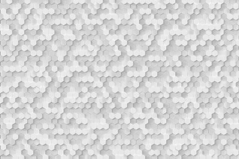 3D Rendering white geometric hexagonal abstract background. 库存插图