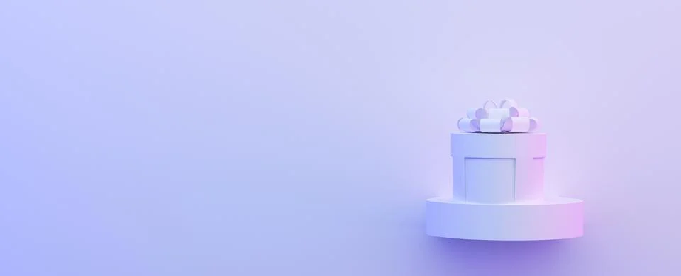 3d rendering. White gift box on white background. Shopping and sale banner Stock Illustration