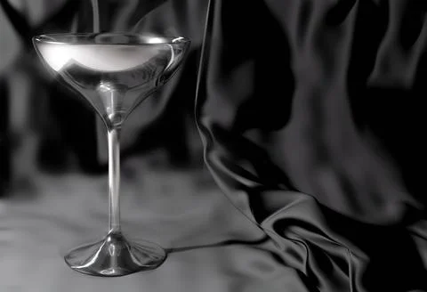 3D rendering white glass with dark drape Stock Illustration