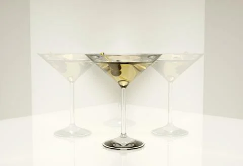 3D rendering the white glass with reflections Stock Illustration