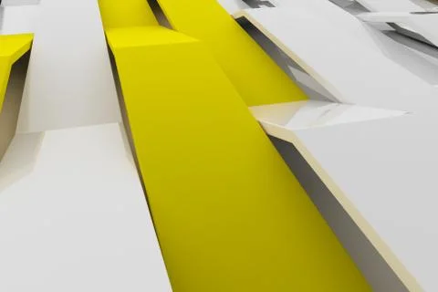 3D rendering of white gloss plastic waves with colored elements イラスト素材