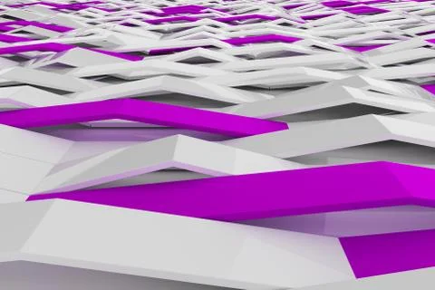 3D rendering of white gloss plastic waves with colored elements イラスト素材