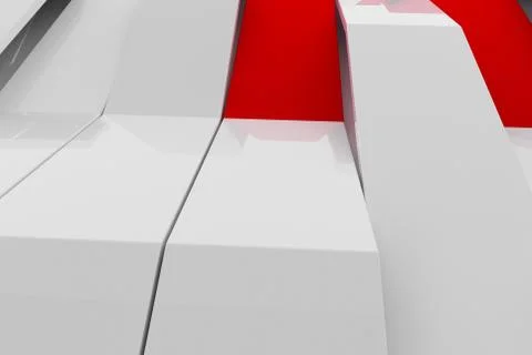 3D rendering of white gloss plastic waves with colored elements イラスト素材