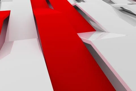 3D rendering of white gloss plastic waves with colored elements 스톡 일러스트