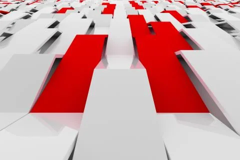 3D rendering of white gloss plastic waves with colored elements イラスト素材