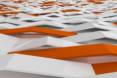 3D rendering of white gloss plastic waves with colored elements 스톡 일러스트