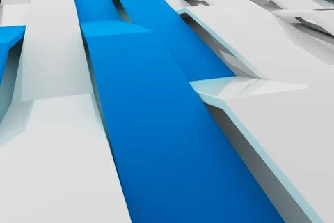 3D rendering of white gloss plastic waves with colored elements イラスト素材