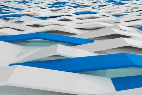 3D rendering of white gloss plastic waves with colored elements 스톡 일러스트