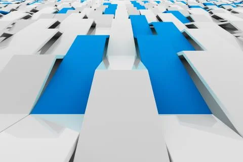 3D rendering of white gloss plastic waves with colored elements イラスト素材