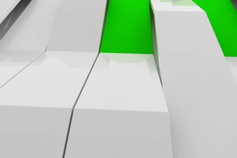 3D rendering of white gloss plastic waves with colored elements イラスト素材