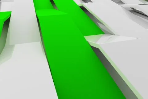 3D rendering of white gloss plastic waves with colored elements Stock Illustration