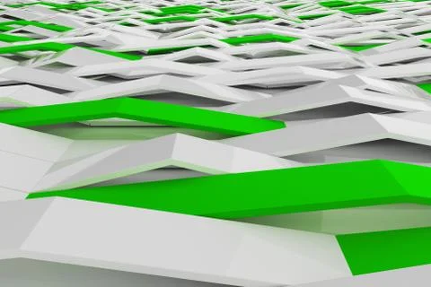 3D rendering of white gloss plastic waves with colored elements 스톡 일러스트