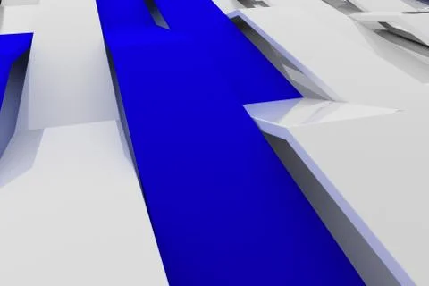 3D rendering of white gloss plastic waves with colored elements Stock Illustration