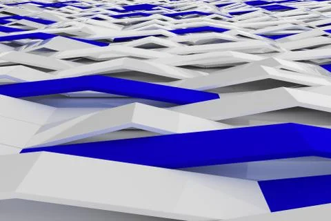 3D rendering of white gloss plastic waves with colored elements Stock Illustration