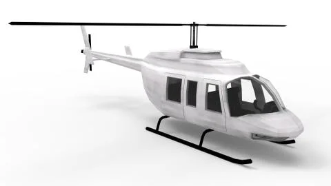 3d rendering of a white helicopter isolated in studio background Stock Illustration