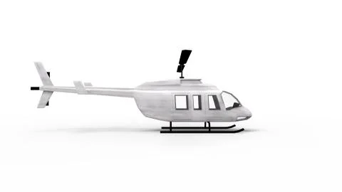 3d rendering of a white helicopter isolated in studio background Stock Illustration