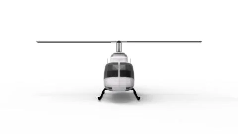 3d rendering of a white helicopter isolated in studio background Illustrazione stock
