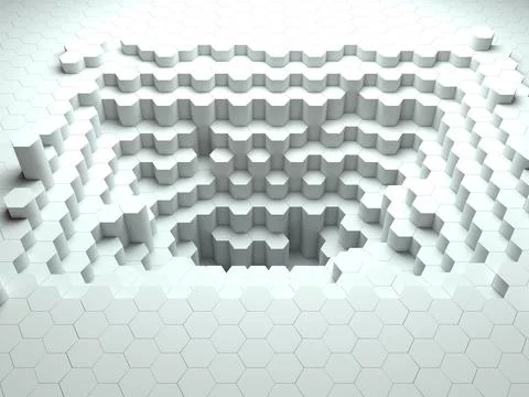 3D rendering white hexagon patterns - great for backgrounds and wallpapers 스톡 일러스트