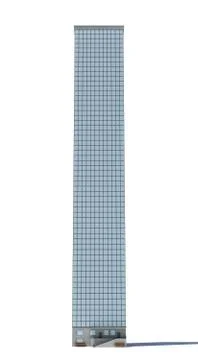 3d rendering of a white high office building with many large windows. Stock Illustration