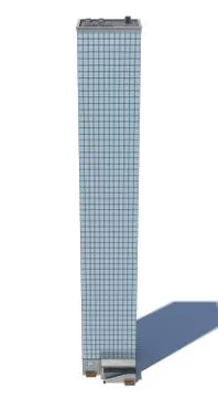 3d rendering of a white high office building with many large windows. Stock Illustration