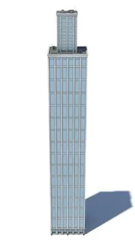 3d rendering of a white high office building with many large windows. Stock Illustration