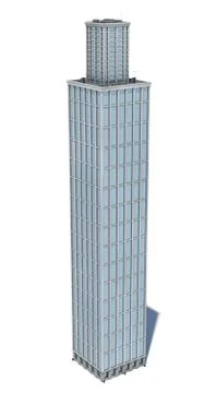 3d rendering of a white high office building with many large windows. Stock Illustration