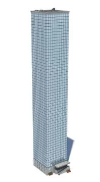 3d rendering of a white high office building with many large windows. Stock Illustration