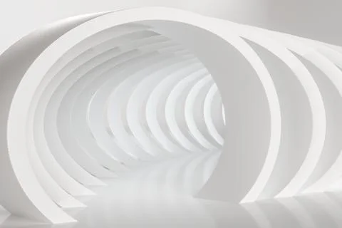 3d rendering, white interior building structure Stock Illustration