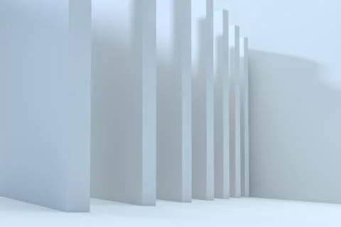 3d rendering, white interior building structure Ilustración de archivo