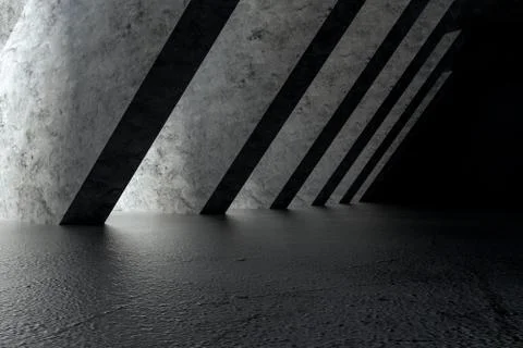 3d rendering, white interior building structure Ilustración de archivo