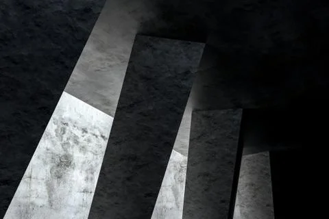 3d rendering, white interior building structure Ilustración de archivo