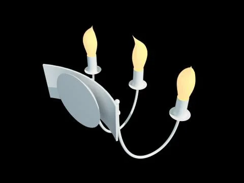 3d rendering of a white lamp pendant isolated on a black background Stock Illustration