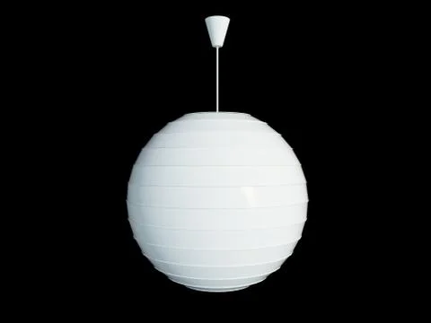 3d rendering of a white lamp pendant isolated on a black background Stock Illustration