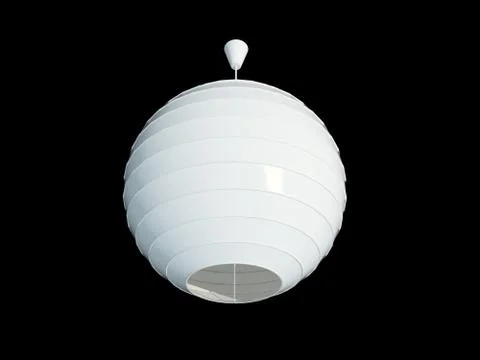 3d rendering of a white lamp pendant isolated on a black background Stock Illustration