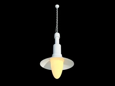 3d rendering of a white lamp pendant isolated on a black background Stock Illustration