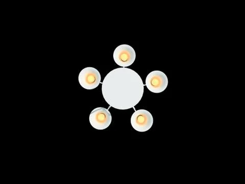 3d rendering of a white lamp pendant isolated on a black background Stock Illustration