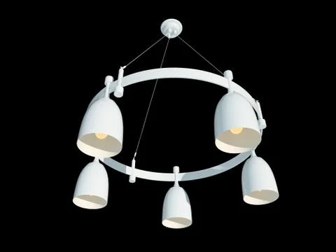 3d rendering of a white lamp pendant isolated on a black background Stock Illustration