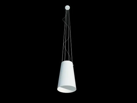3d rendering of a white lamp pendant isolated on a black background Stock Illustration