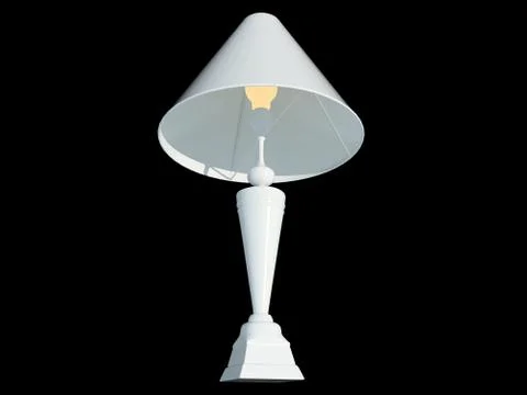 3d rendering of a white lamp pendant isolated on a black background Stock Illustration