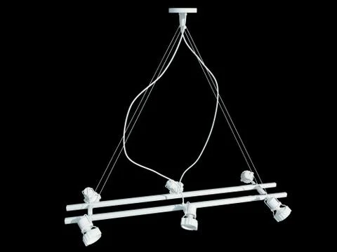 3d rendering of a white lamp pendant isolated on a black background Stock Illustration