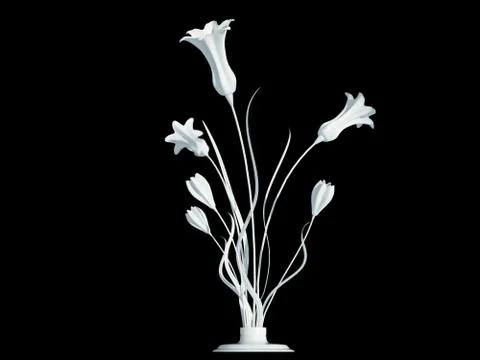 3d rendering of a white lamp pendant isolated on a black background Stock Illustration
