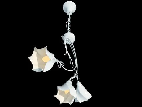 3d rendering of a white lamp pendant isolated on a black background Stock Illustration