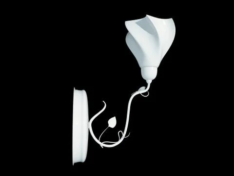 3d rendering of a white lamp pendant isolated on a black background Stock Illustration