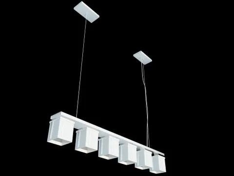 3d rendering of a white lamp pendant isolated on a black background Stock Illustration