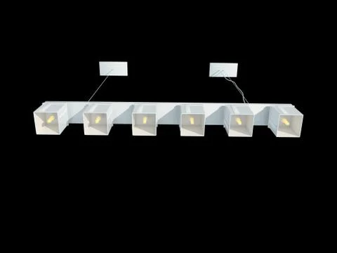 3d rendering of a white lamp pendant isolated on a black background Stock Illustration