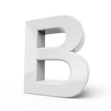3D rendering white letter B Stock Illustration